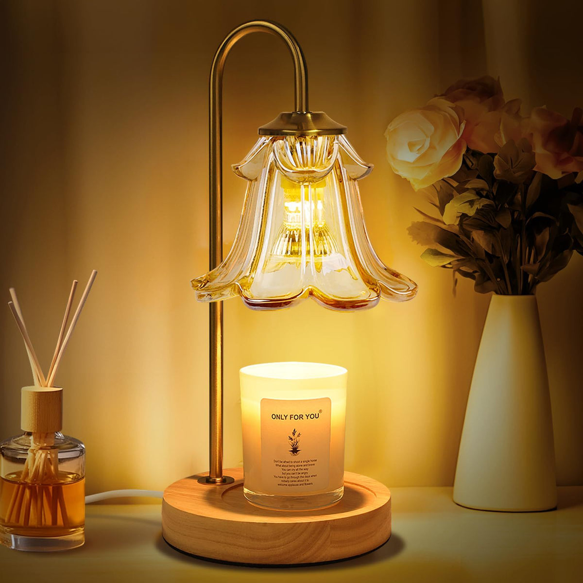 Flower Candle Warmer Lamp — Timer & Dimmer